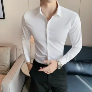 Wrinkle-Resistant Stretch Dress Shirt