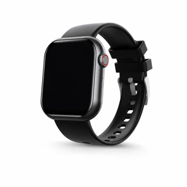 Pulseira esportiva multifuncional preta com tela retangular