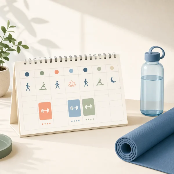 Calendário semanal simples para organizar um treino em casa